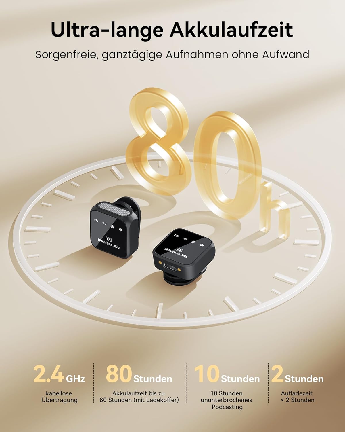 Thumbnail 1 de KUKIHO Kabelloses Lavalier-Mikrofon mit Ladekoffer – Plug-&-Play für iPhone, Android, PC & Live-Streaming