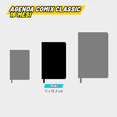 Detalle de COMIX Agenda Giornaliera 16 Mesi 2027 – Copertina rigida, Mini 11x15,3 cm, 576 pagine