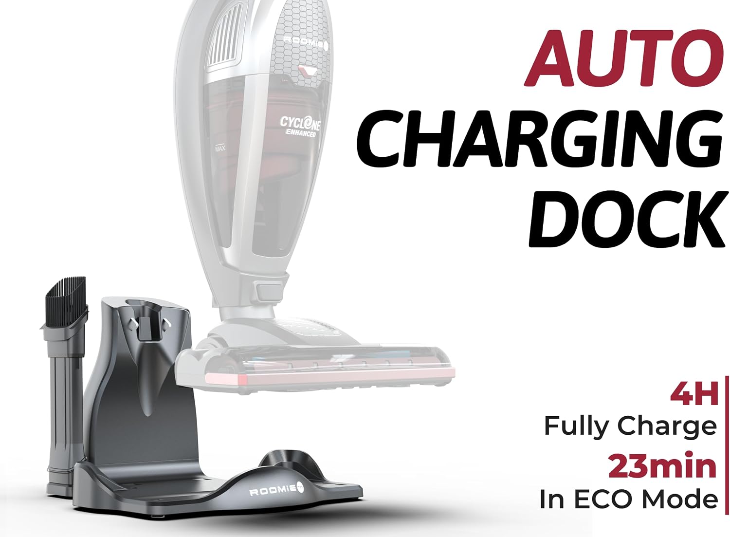 Detalle 1 de Roomie Tec SlimVac Cordless Stick Vacuum with 6 LED Headlights