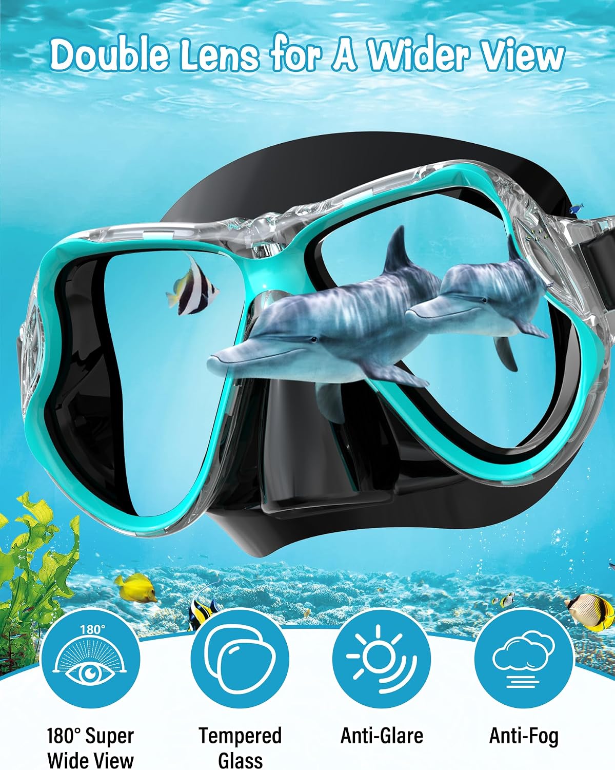Detalle 2 de Karvipark Dry Snorkel Set panoramic mask for adults 🤿