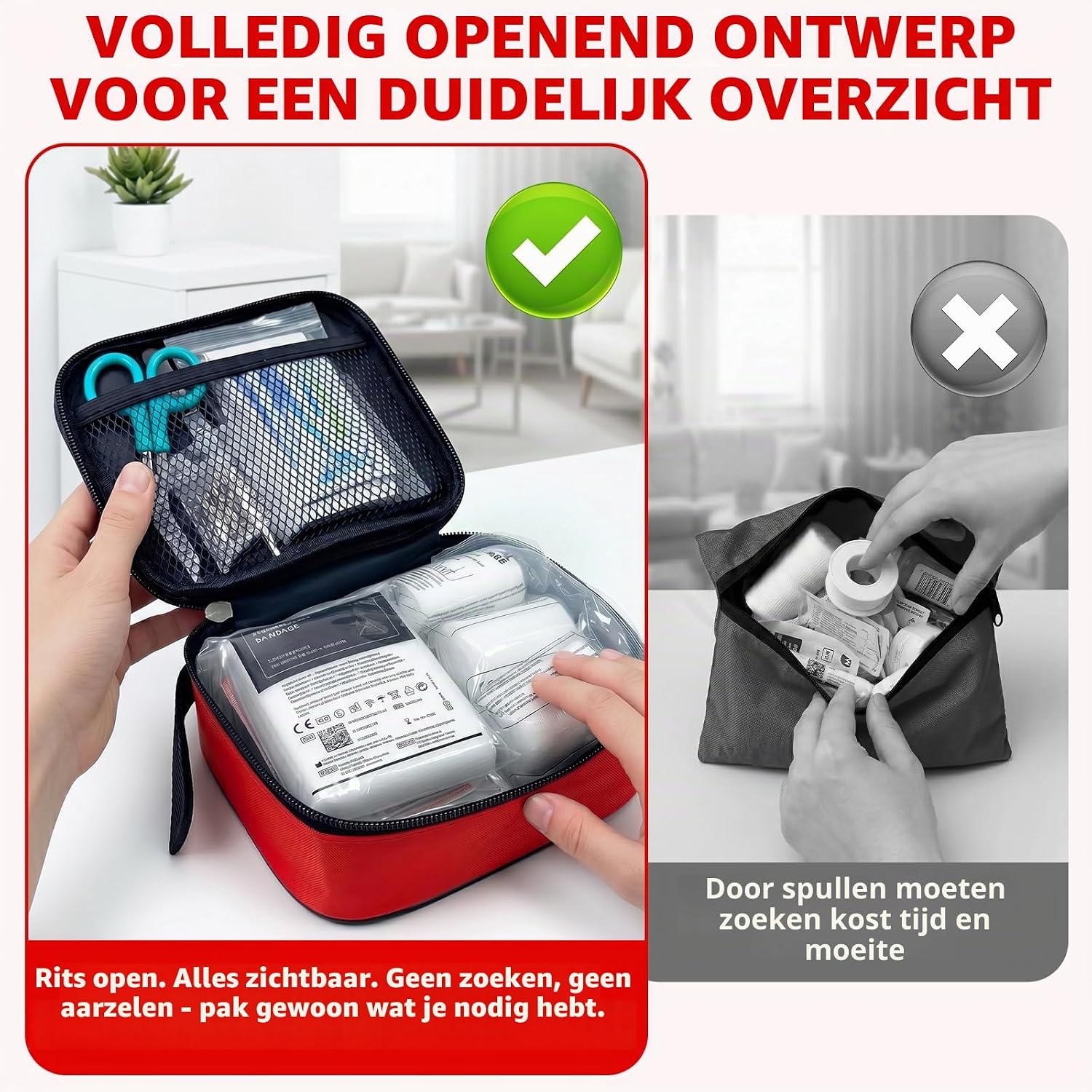 Thumbnail 6 de HONYAO Mini EHBO-set, 125-delig met compact formaat en waterdichte rits