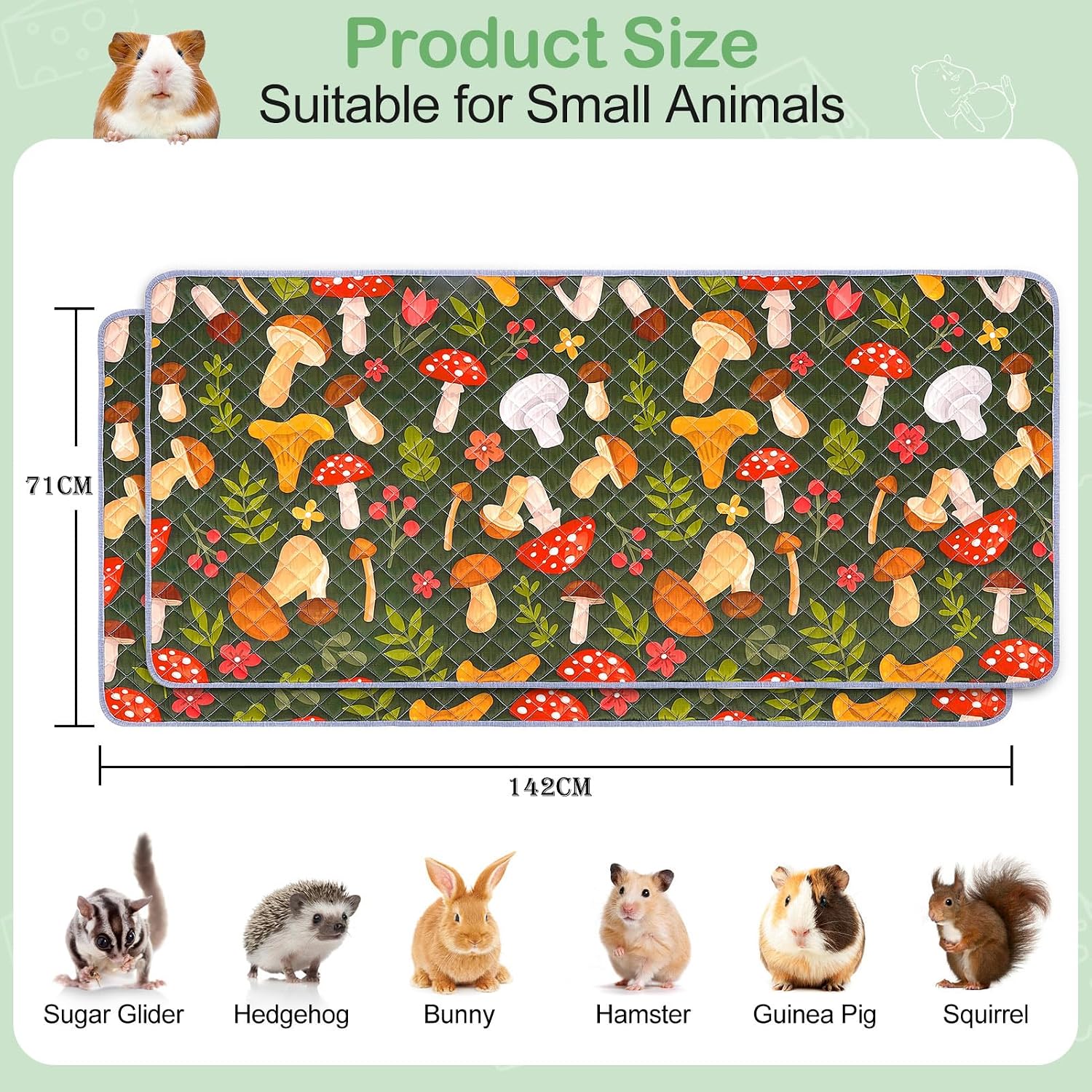 Thumbnail 2 de BeBeJoJo 142x70cm Guinea Pig Cage Liner 🐹