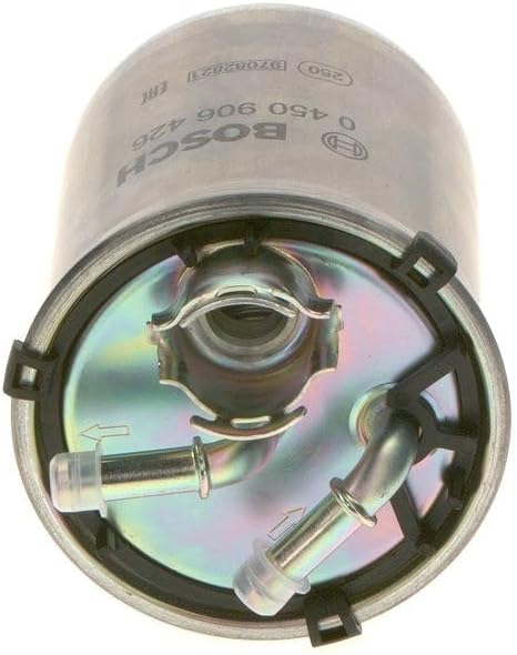 Detalle de Bosch N6426 0450906426 dieselbrandstoffilter met metalen behuizing