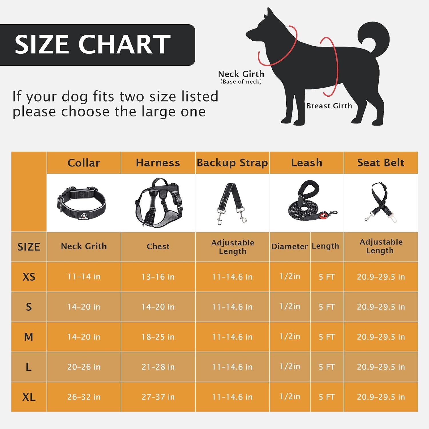 Thumbnail 3 de IEUUMLER No Pull Dog Harness, Reflective Front Clip Vest with Leash, Car Seat Belt, Backup Strap and AirTag Accessory Slot (Size M, Black)