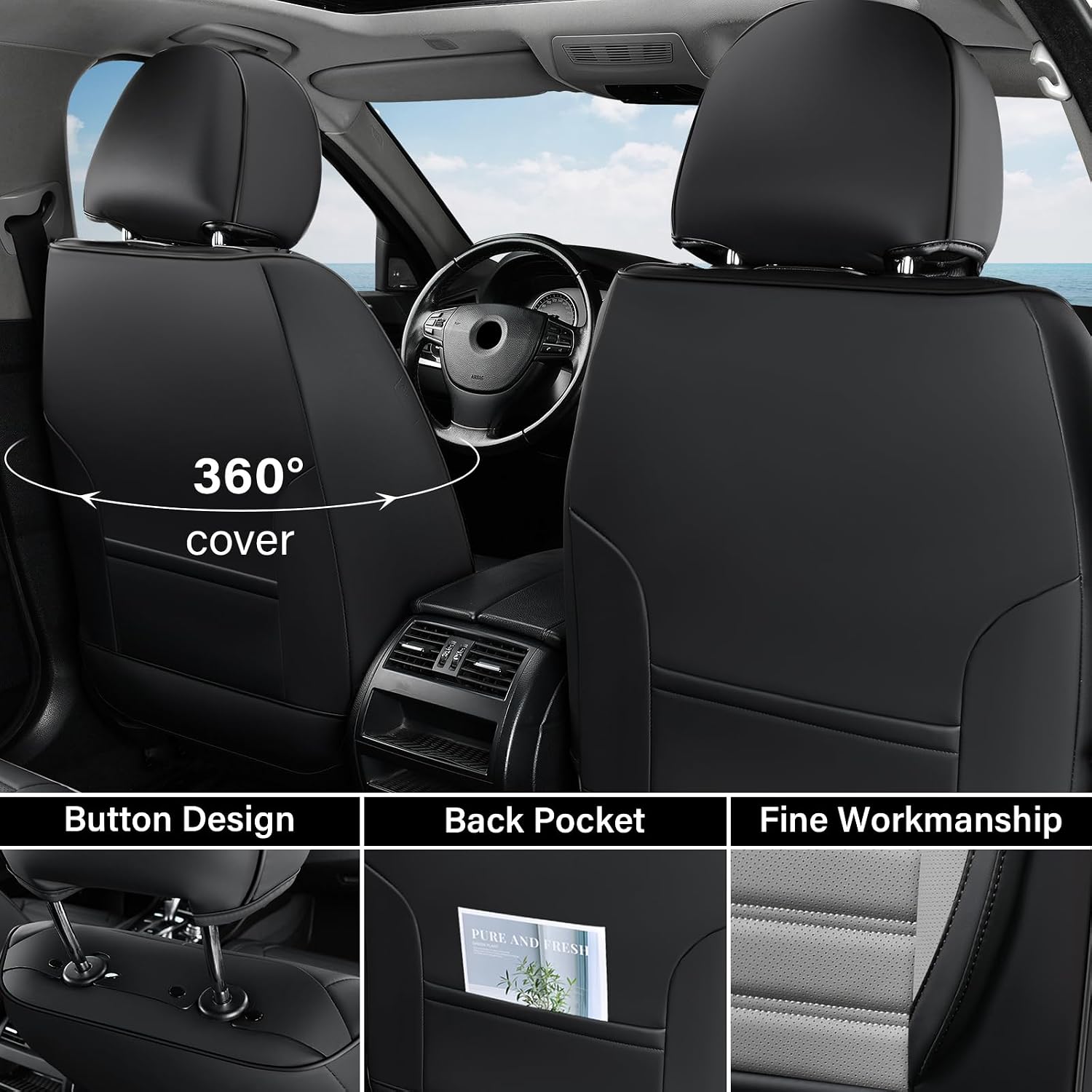 Detalle de Coverado Car Seat Covers Nappa Leather