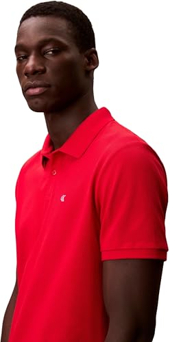 Thumbnail 4 de Calvin Klein Polo SS Monogram de piqué LV040EM269 para hombre, rojo Adrenaline Rush