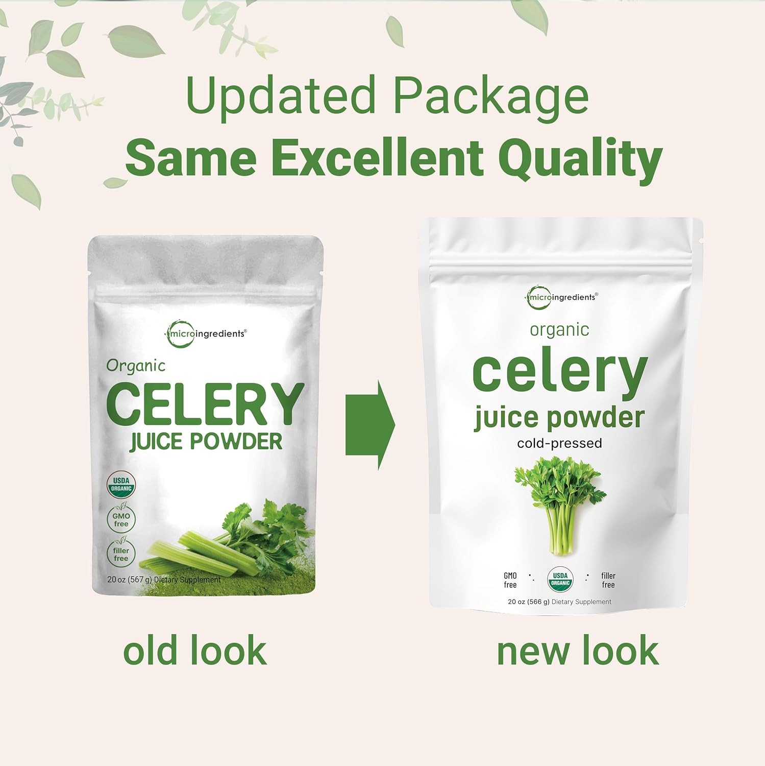 Detalle de Micro Ingredients CE001 Organic Celery Juice Powder, Cold-Pressed, 20 oz, 70 Servings