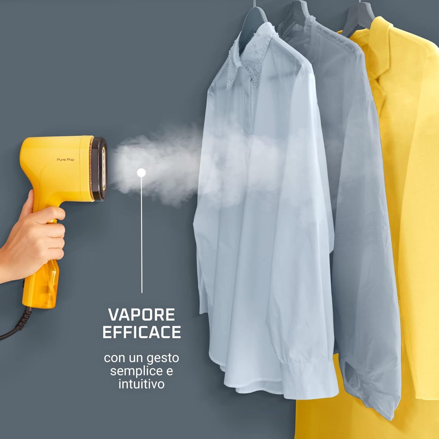 Detalle 2 de Rowenta Pure Pop DR2026, ferro da stiro verticale portatile a vapore per capi stropicciati e igienizzati
