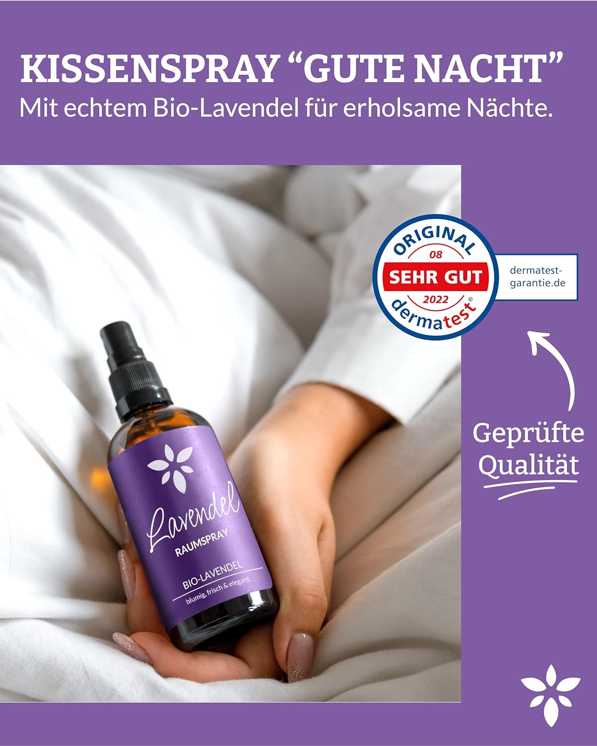 Thumbnail 1 de Heldengrün® Lavendelspray „Gute Nacht“ (Bio-Lavendelöl) – Kissenspray & Raumspray