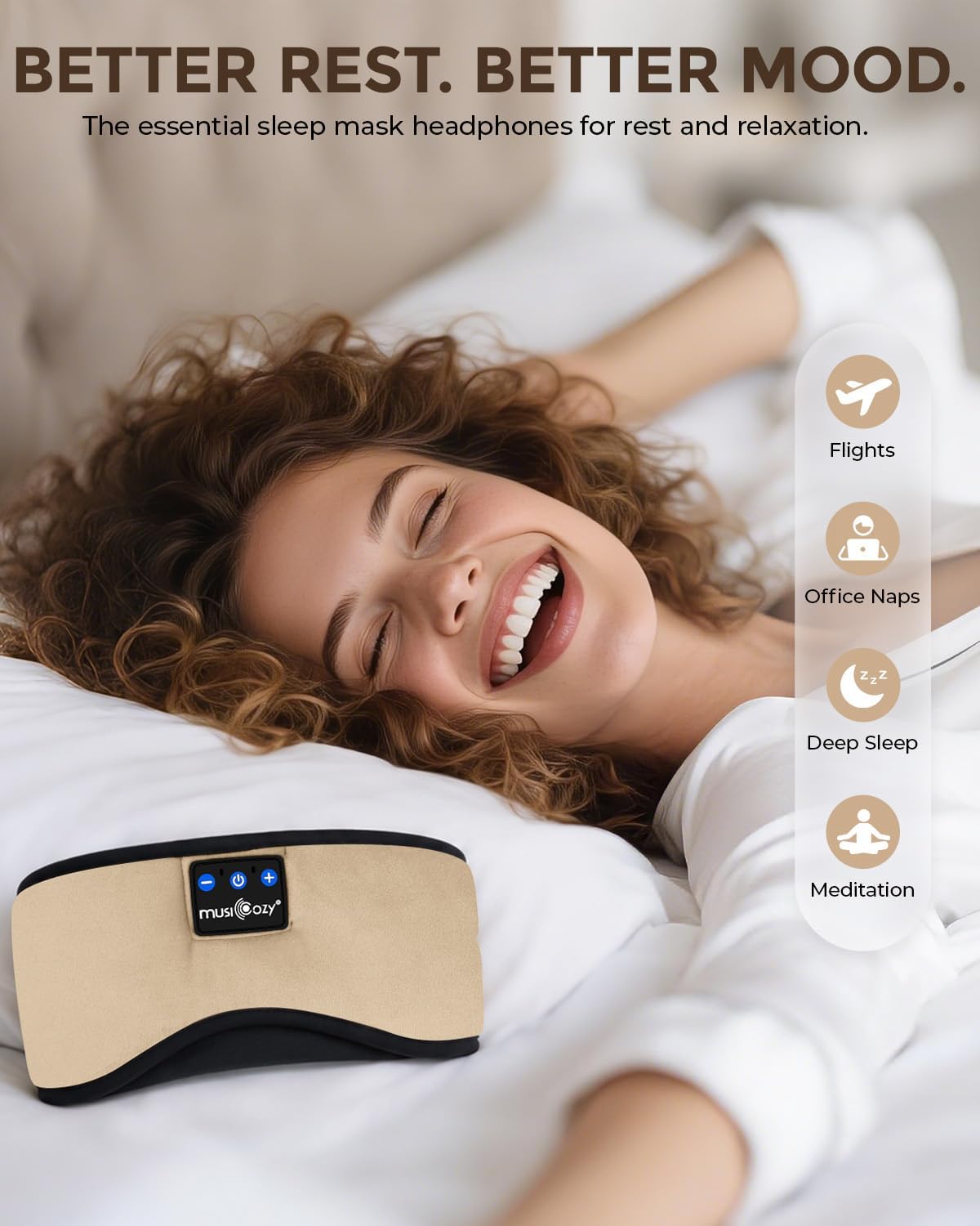 Thumbnail 5 de MUSICOZY Sleep Mask Headphones with Bluetooth 5.4 – 100% Blackout, Ultra-Thin Speakers & 16-Hour Playtime