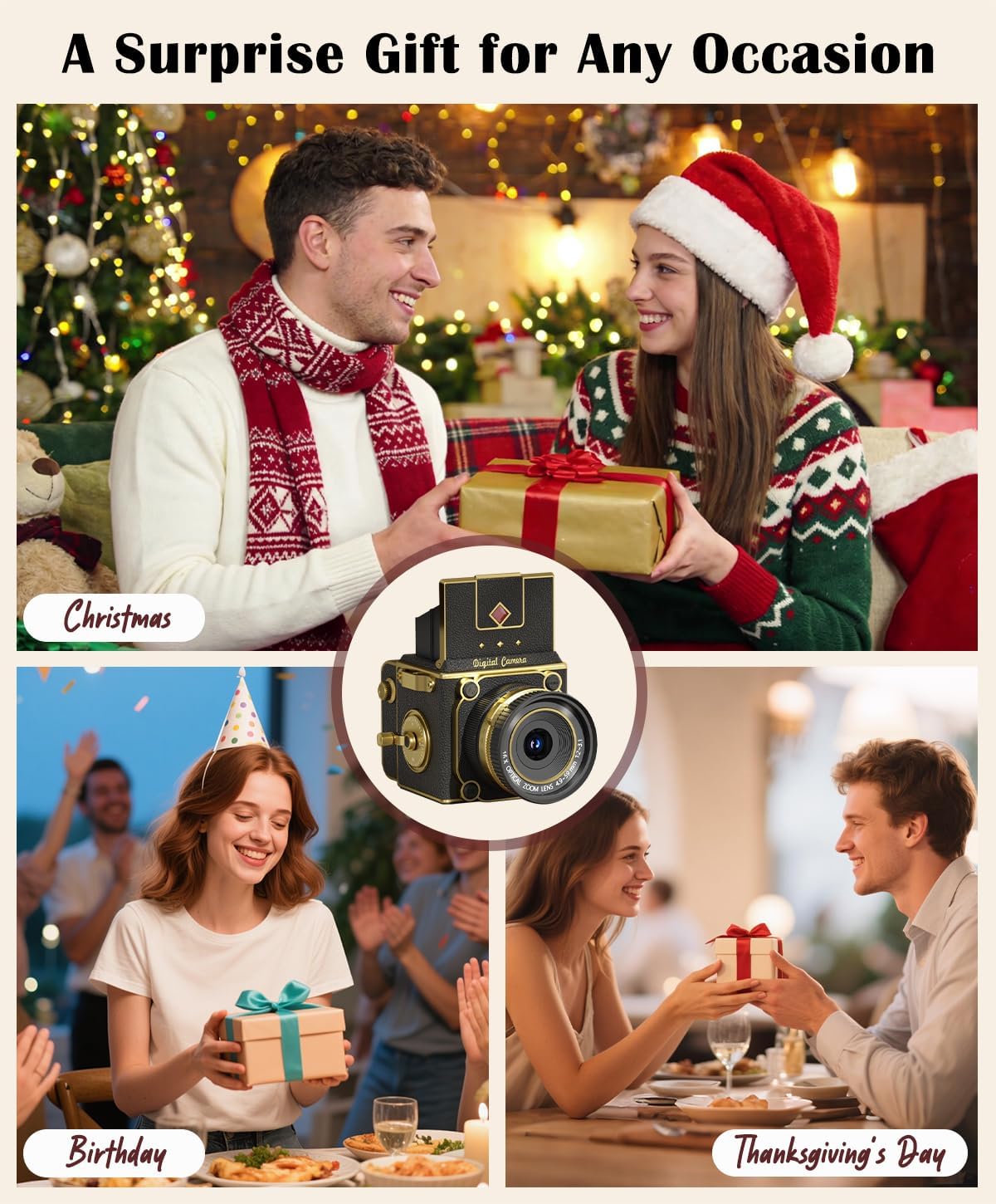 Thumbnail 6 de Retro Digital Camera - 64MP 2.7K Vintage Mini Vlogging Camera