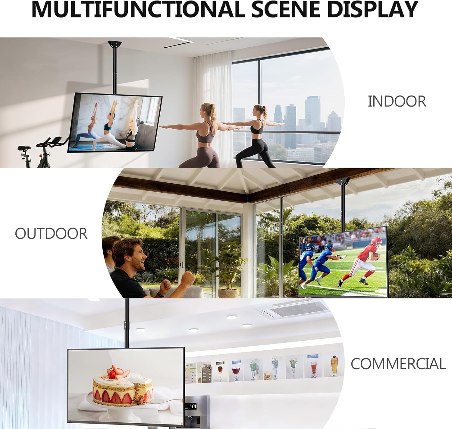 Thumbnail 6 de WALI CM3790 Ceiling TV Mount 37–90 inch, 220 lb