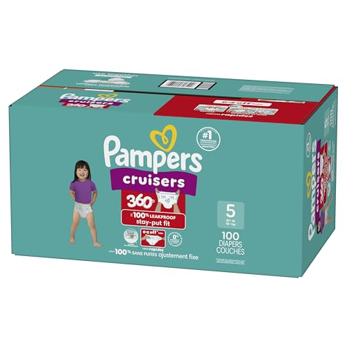 Thumbnail 13 de Pampers Cruisers 360° Diapers, Size 5 (100 Count) with 360° Stretch, Leakproof Fit