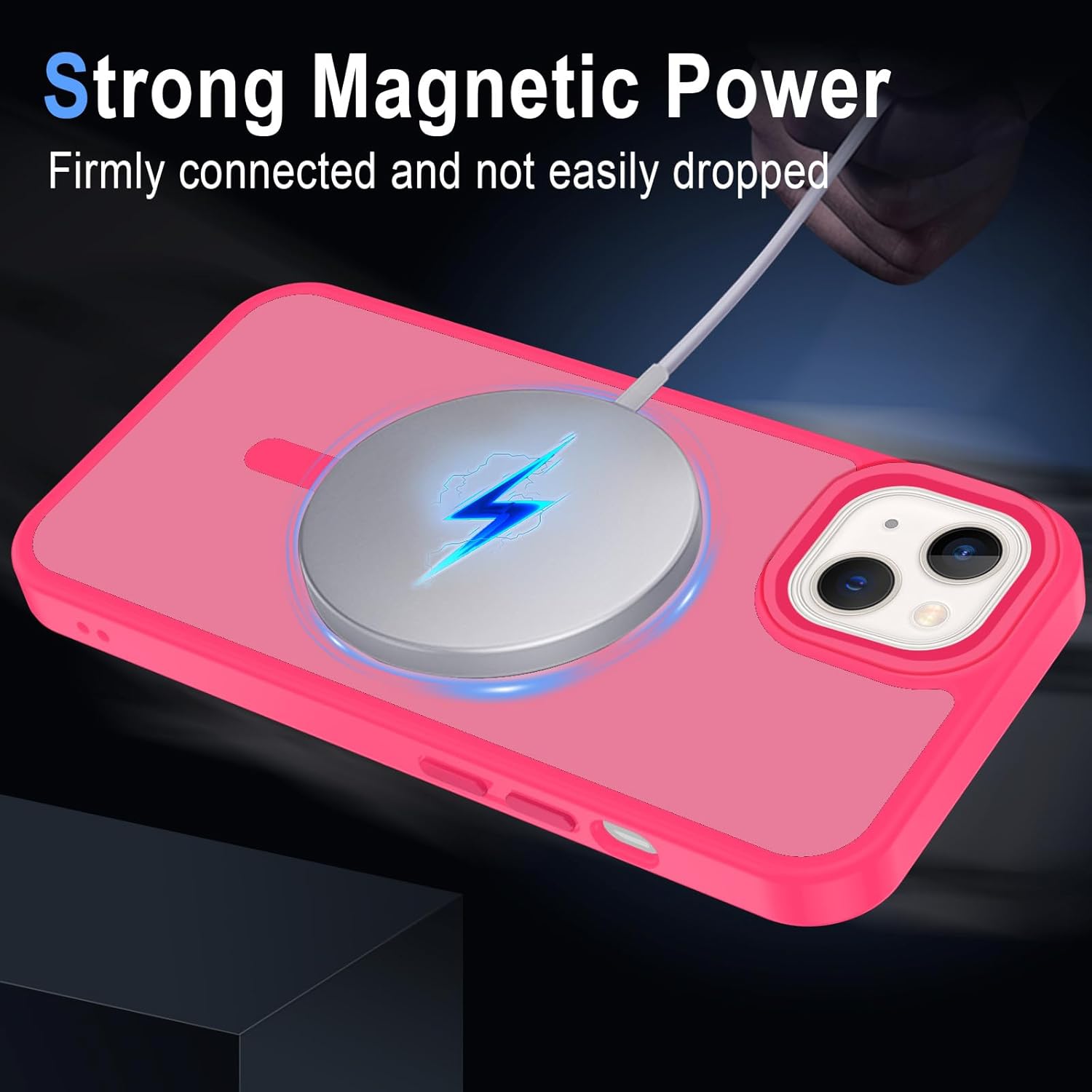 Thumbnail 2 de XTCASE Coque iPhone 13 Magnétique – Rose Rouge, dos translucide mat