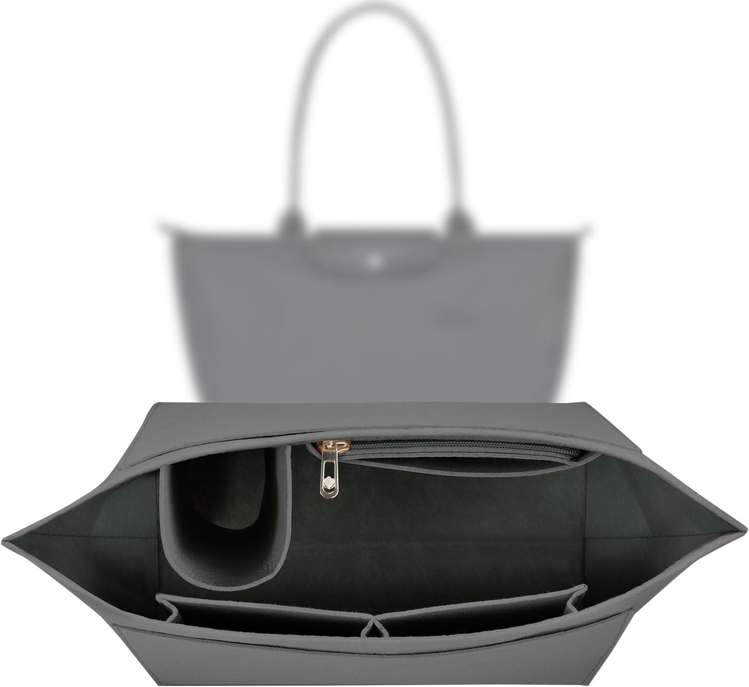 Detalle de Sunshine smile Organizer für Longchamp Tasche – Filz-Innenorganizer mit Mehrfachtaschen