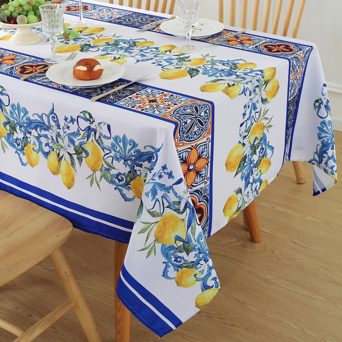 Detalle de SASTYBALE Lemon Tablecloth, 60 x 120 Inch