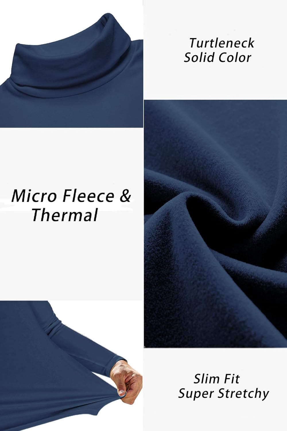 Detalle de Ekouaer Maglia termica uomo a manica lunga con collo alto traspirante