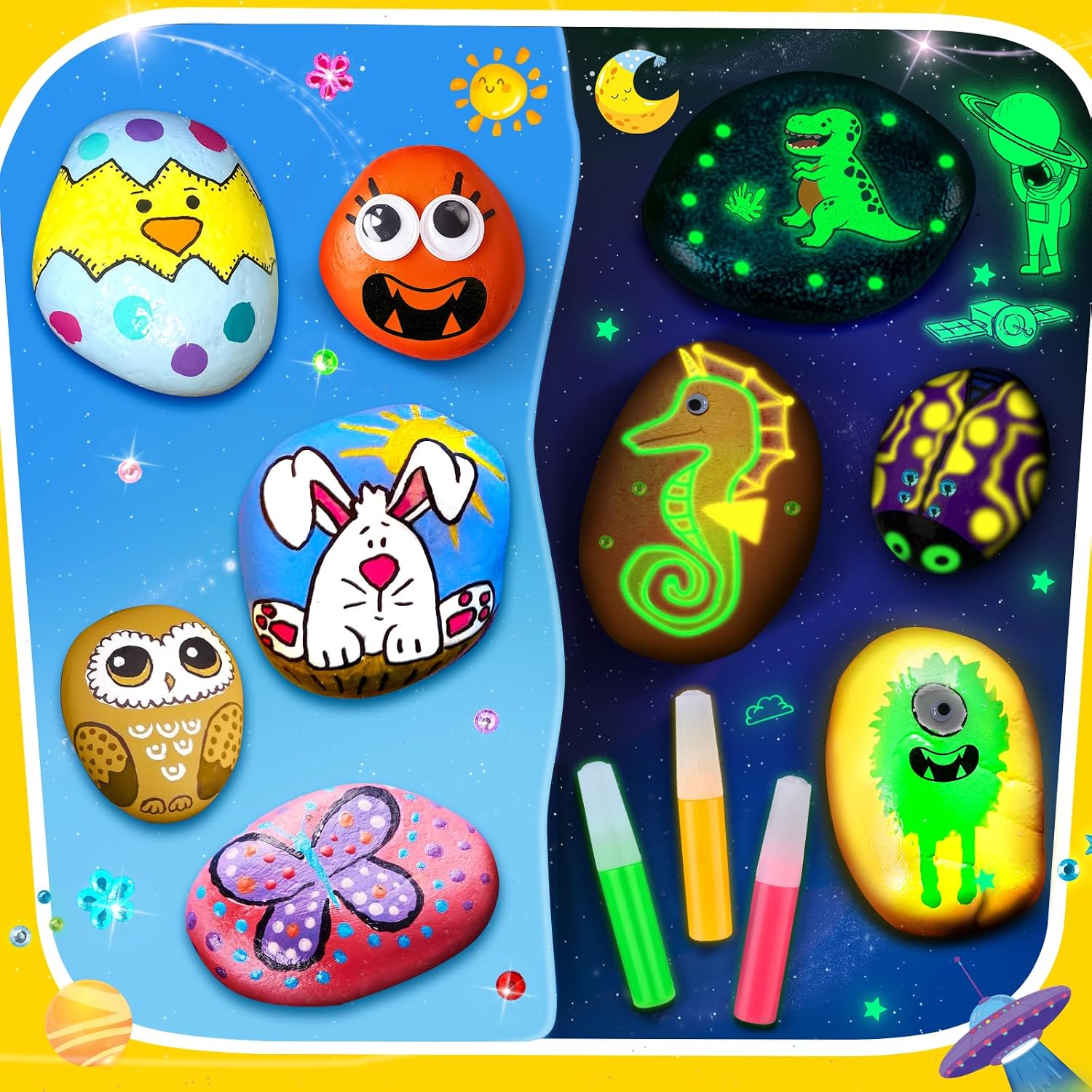 Thumbnail 1 de UPDOKIT Steine Bemalen Set – Kreatives Bastelset für Kinder ab 3 bis 12 Jahre