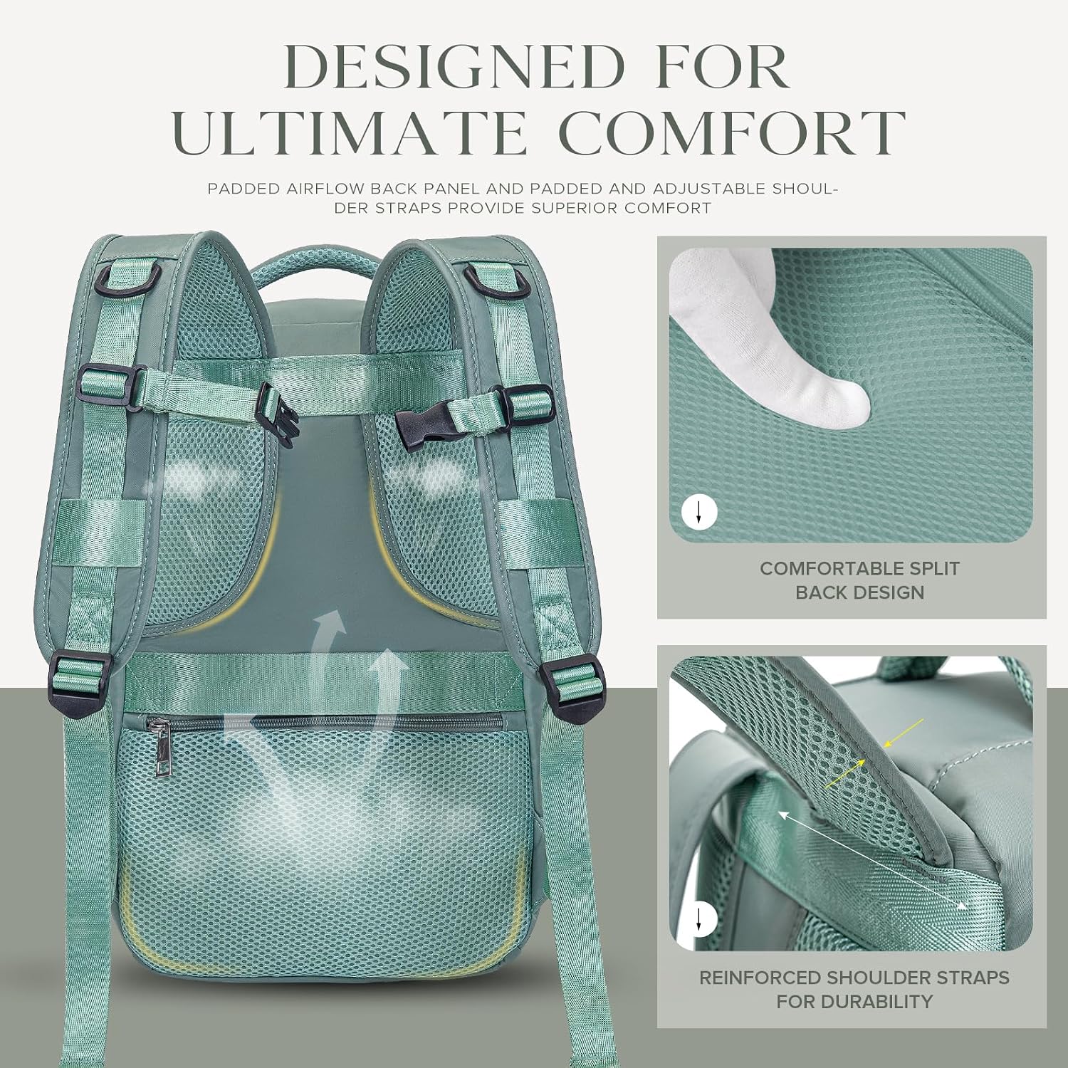 Detalle de Hayayu sac de cabine 40x20x25 pour Ryanair : sac à dos de voyage compact