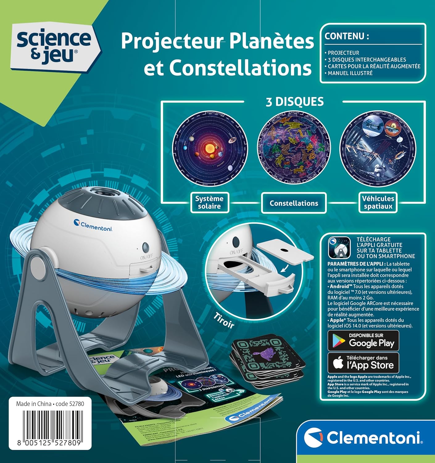 Detalle de Clementoni Projecteur Planètes et Constellations – Jeu éducatif lumineux pour enfants dès 8 ans