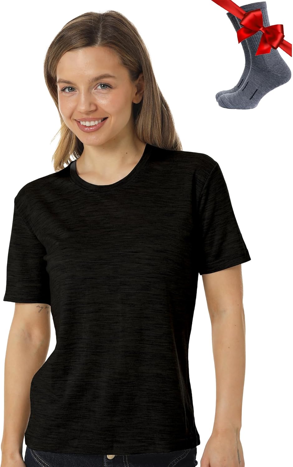 Thumbnail 6 de Merino.tech 100% Merino T Shirt Damen – Ultraleichtes Merino-Shirt für Wanderungen und Alltag