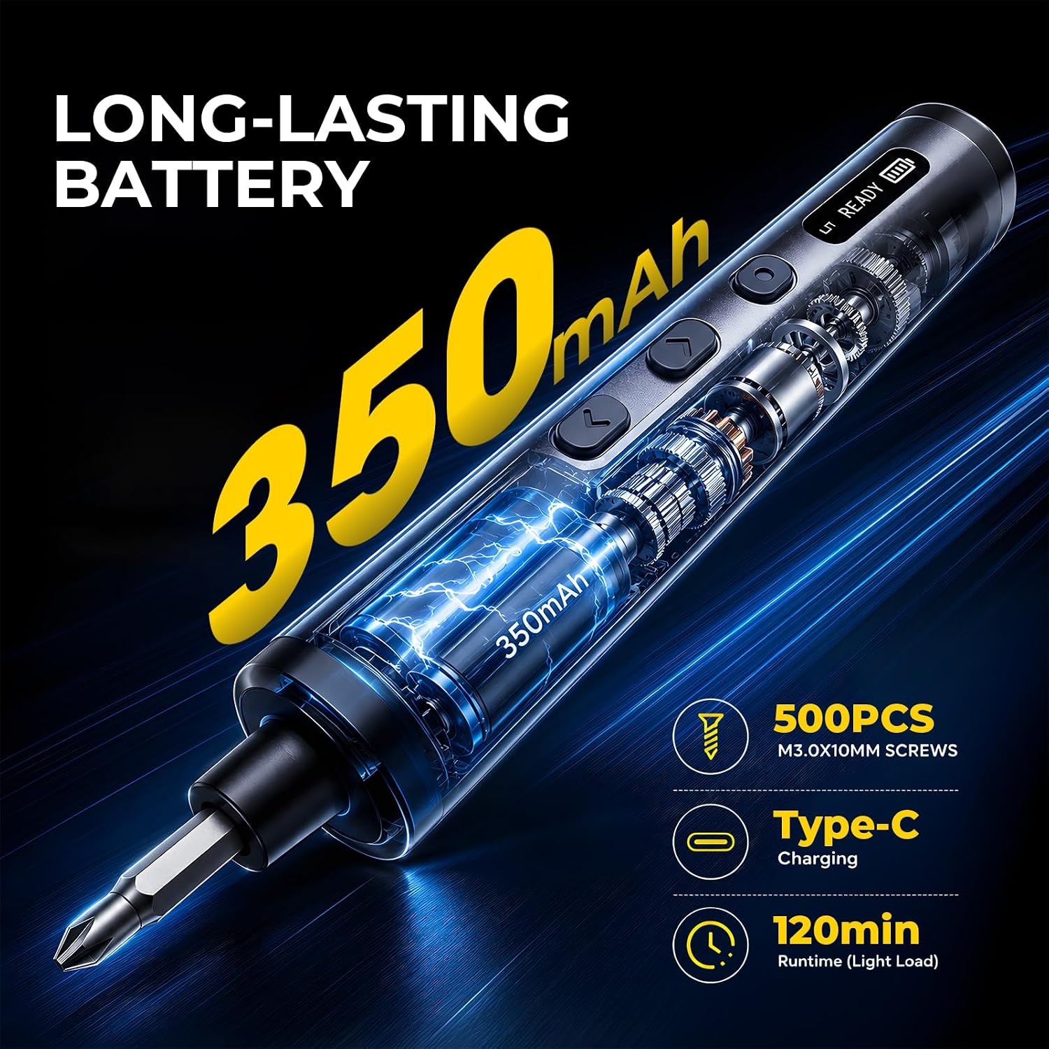 Detalle 2 de MXMZHXU NEX E2 Ultra 78-in-1 Electric Screwdriver Set with 72 S2 Bits