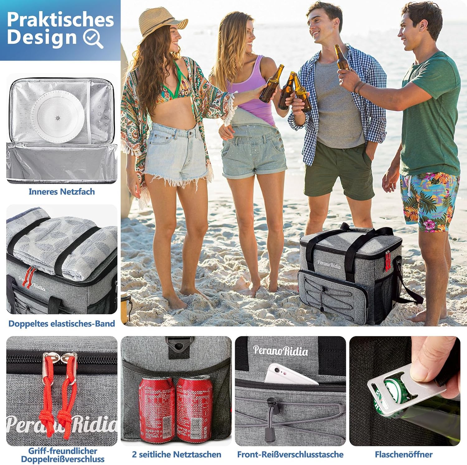 Thumbnail 6 de PeranoRidia Kühltasche 20L Gross – faltbar, isoliert und vielseitig für Unterwegs