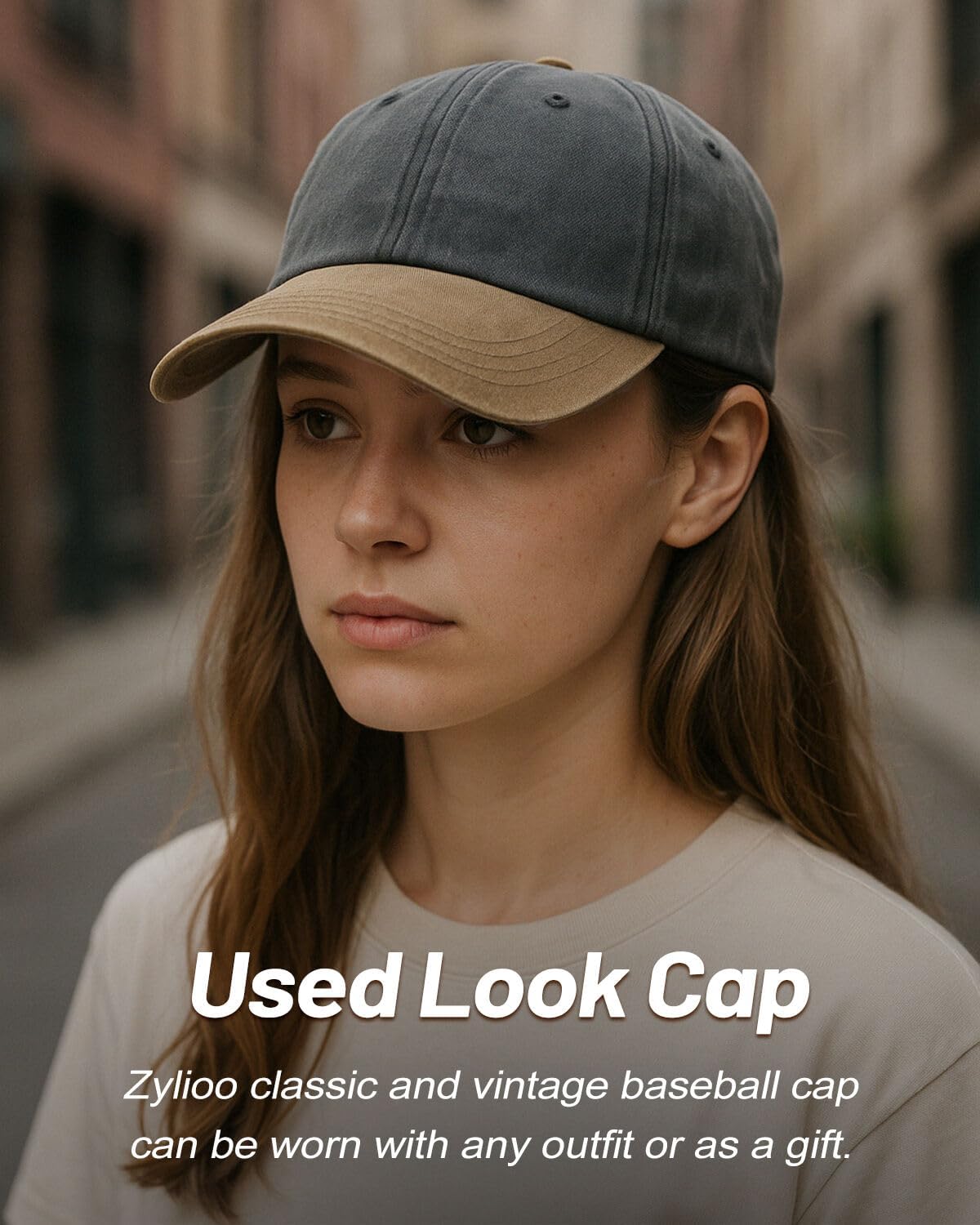 Thumbnail 4 de Zylioo XL/XXL Washed Cotton Baseball Cap for Big Heads (XXL/XL) – Roomier Crown, Adjustable Back