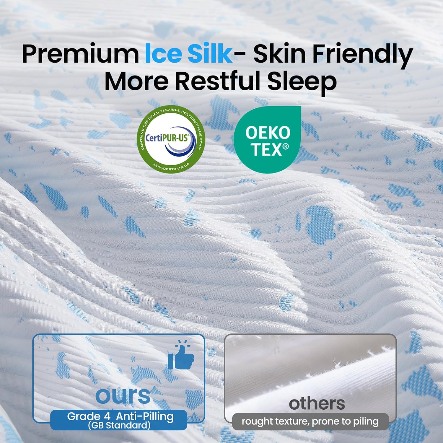 Thumbnail 4 de OhGeni 3" Cooling Queen Memory Foam Topper Pad