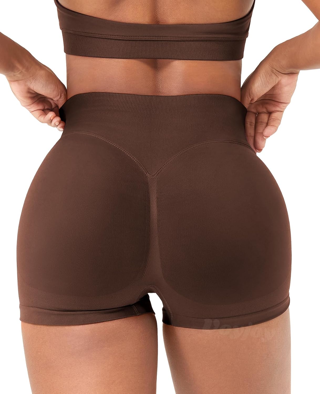 Detalle de VOYJOY Women's Workout Impact Shorts, High-Waisted with Subtle Scrunch
