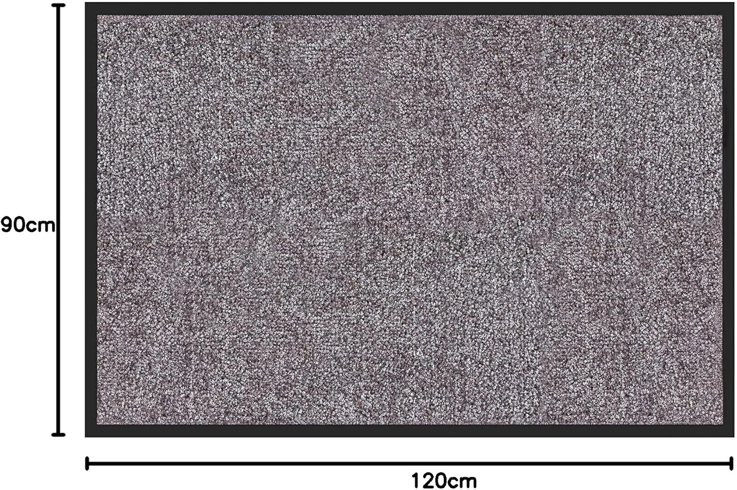 Detalle de Floordirekt Rhine Schmutzfangmatte – waschbar, rutschfeste Rückseite, 90 x 120 cm, Grau (Sparrow)