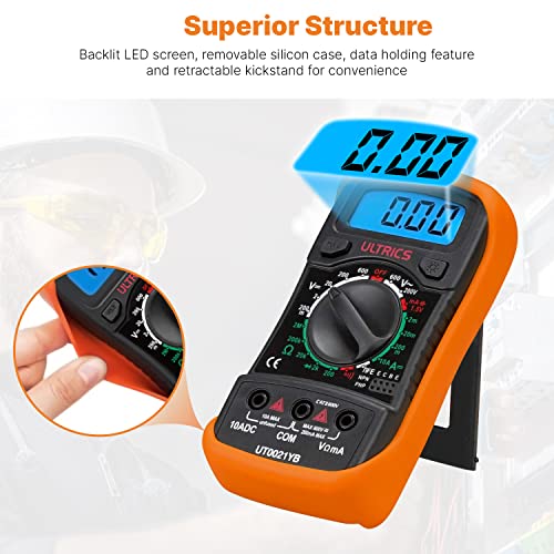 Detalle de ULTRICS Multimetro Digitale: tester AC/DC, Corrente DC e Ohm con prova di diodi e transistor