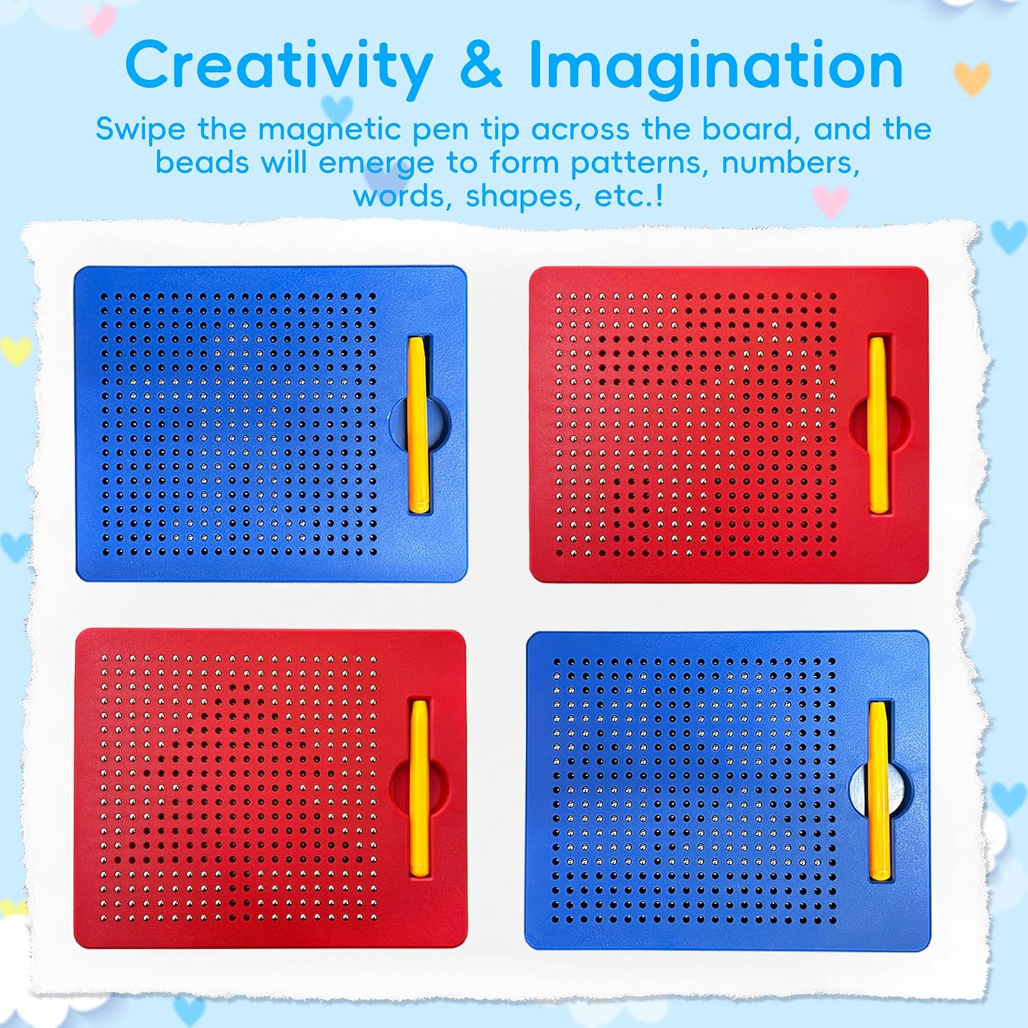 Thumbnail 6 de AMFUN magnetische Zeichen- und Kugeltafel für Kinder ab 3 Jahren (blau) – magnetisches Stahlkugel-Spiel