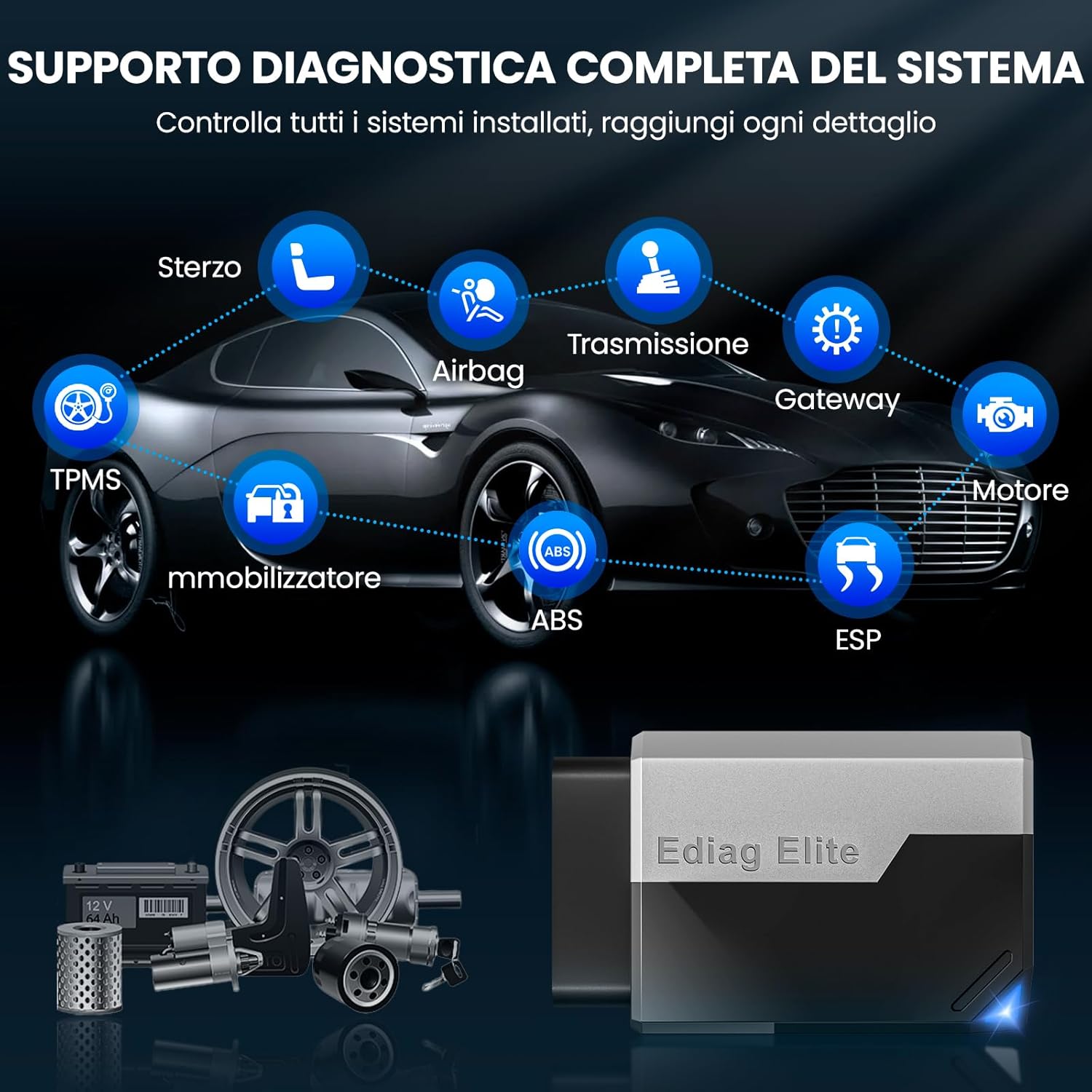 Thumbnail 3 de KINGBOLEN EDIAG Elite OBD2: Diagnostica auto Bluetooth con aggiornamenti a vita