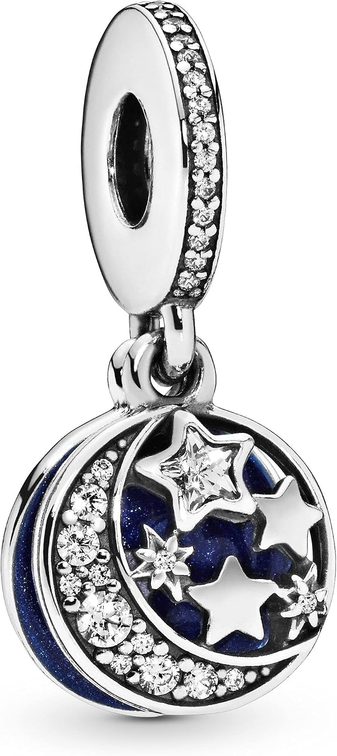 Thumbnail 1 de Pandora Passions Dije de plata de ley con luna y estrellas de filigrana
