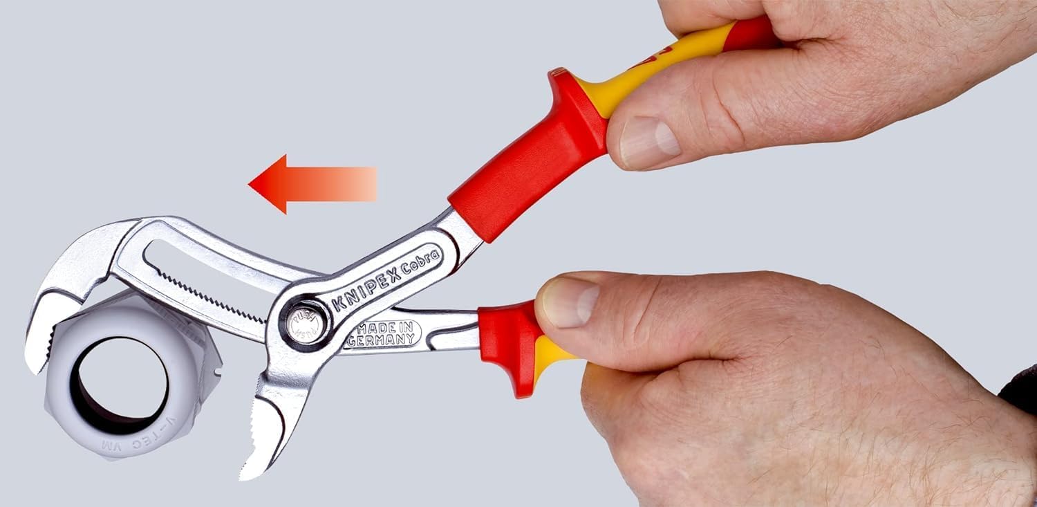 Thumbnail 4 de KNIPEX Cobra VDE High-Tech Water Pump Pliers 87 26 250 SB – Insulated, Chrome-Plated with Multi-Component Grips
