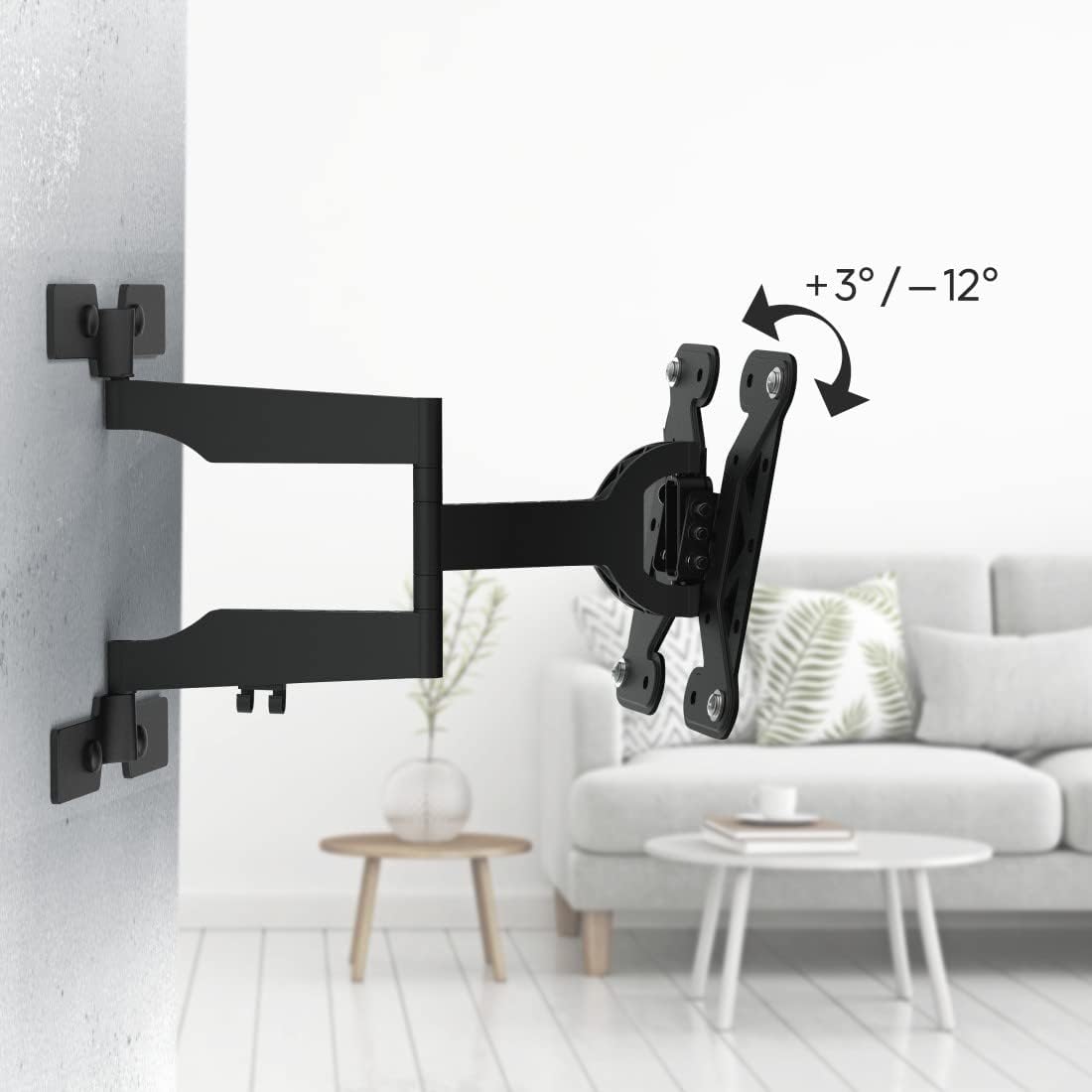 Thumbnail 3 de Support mural TV Hama Extra Plat inclinable pivotant (19 à 48 pouces) – VESA 100×100 à 200×200, charge 40 kg, garantie 10 ans