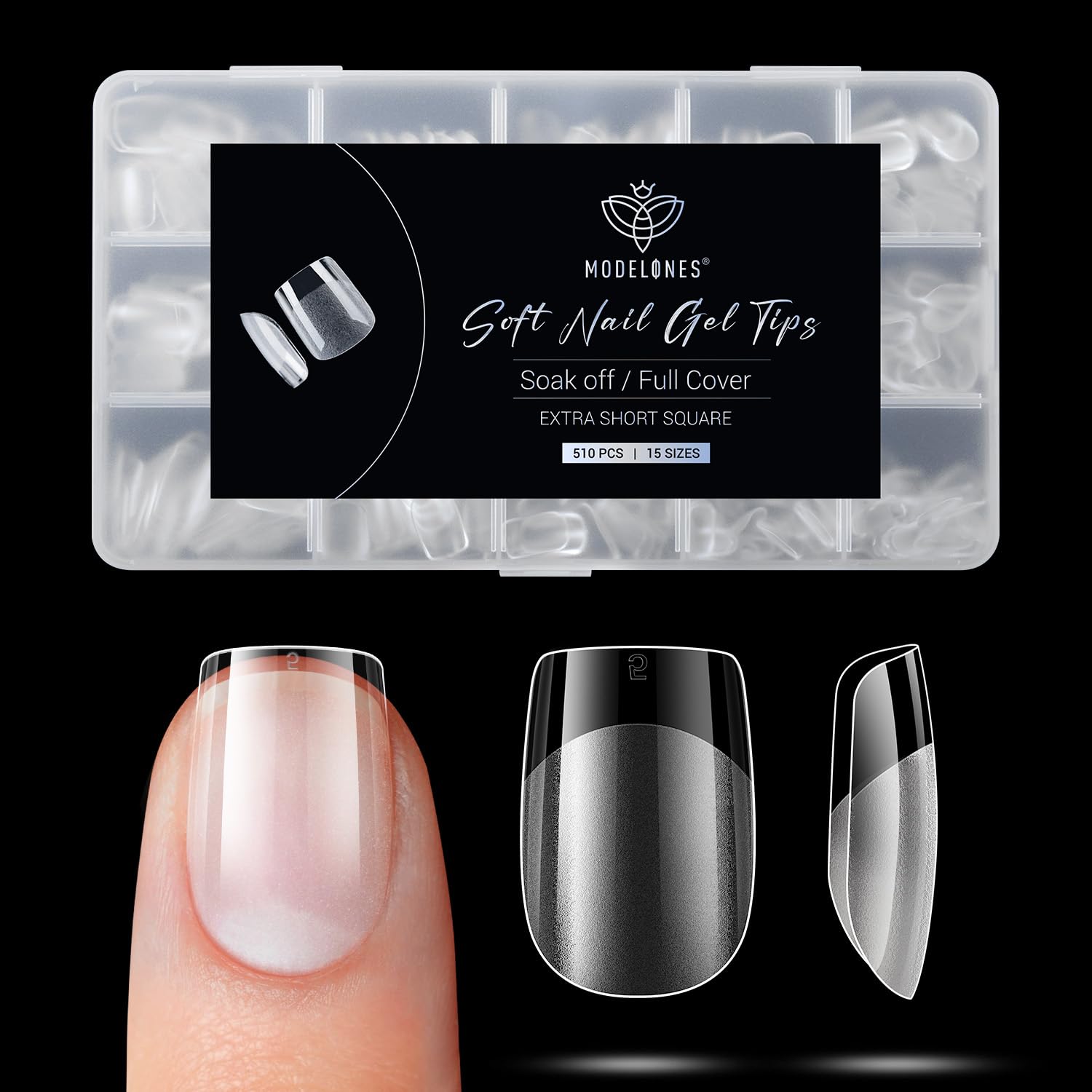 Detalle de Modelones Nageltips 510 Stück XS Quadrat 💅