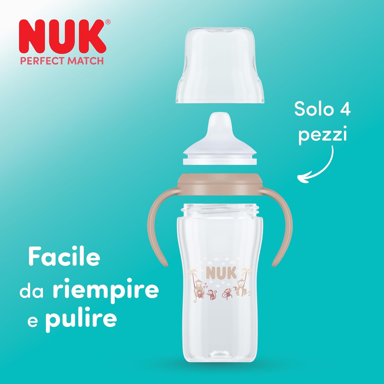 Thumbnail 5 de NUK Perfect Match Learner biberon 6+ mesi da 150 ml con beccuccio anti-perdite, lucina al buio e koala (2 pezzi)