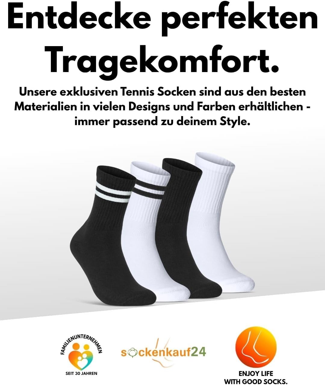 Thumbnail 6 de sockenkauf24 Herren Tennissocken (6 Paar) mit verstärkter Ferse und gepolsterter Sohle – atmungsaktiv, Baumwolle