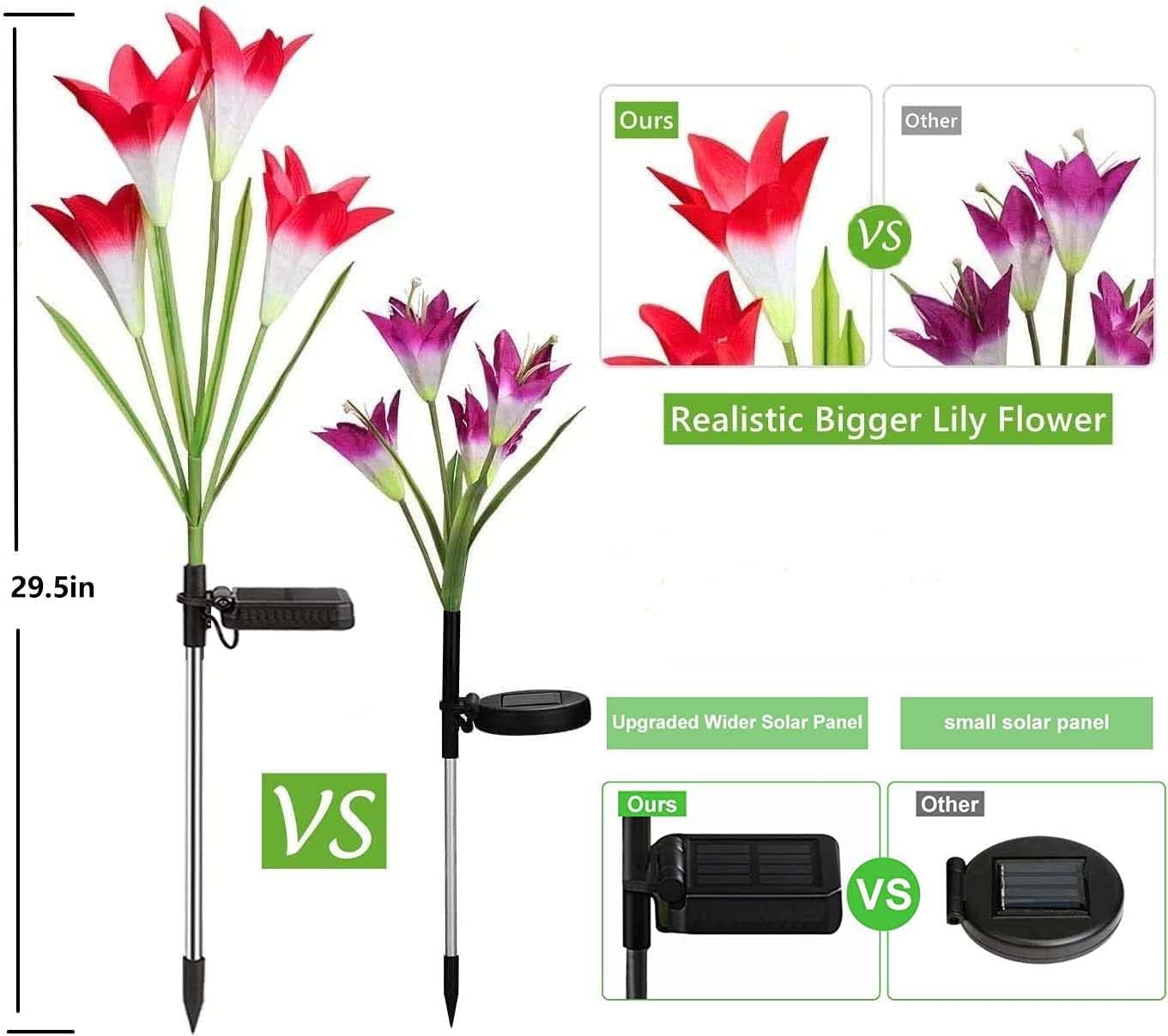 Thumbnail 5 de Ostritec Solar Lily Lights, 4-Pack