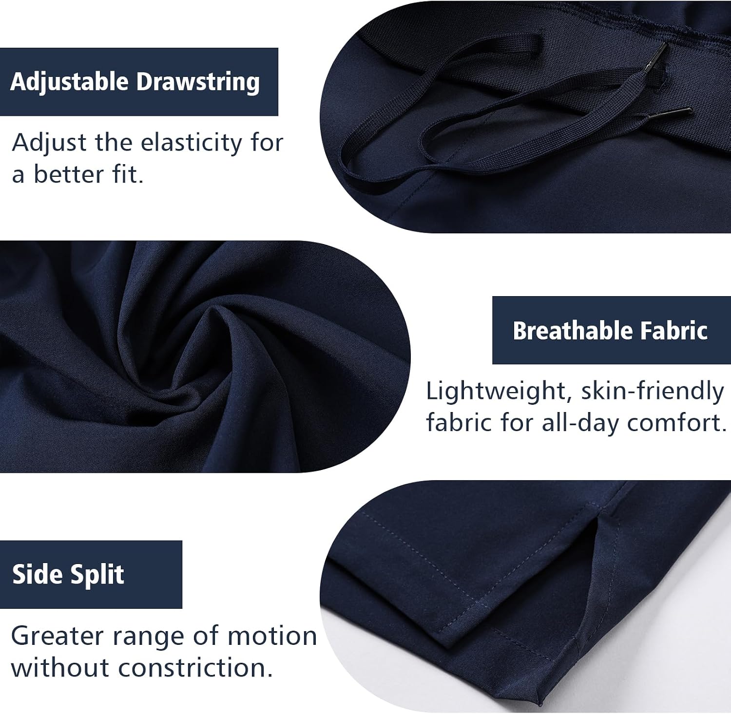Detalle de Men’s Gym Running Shorts Athletic 1/3 Pack with Zip Pockets & Quick-Dry Fabric