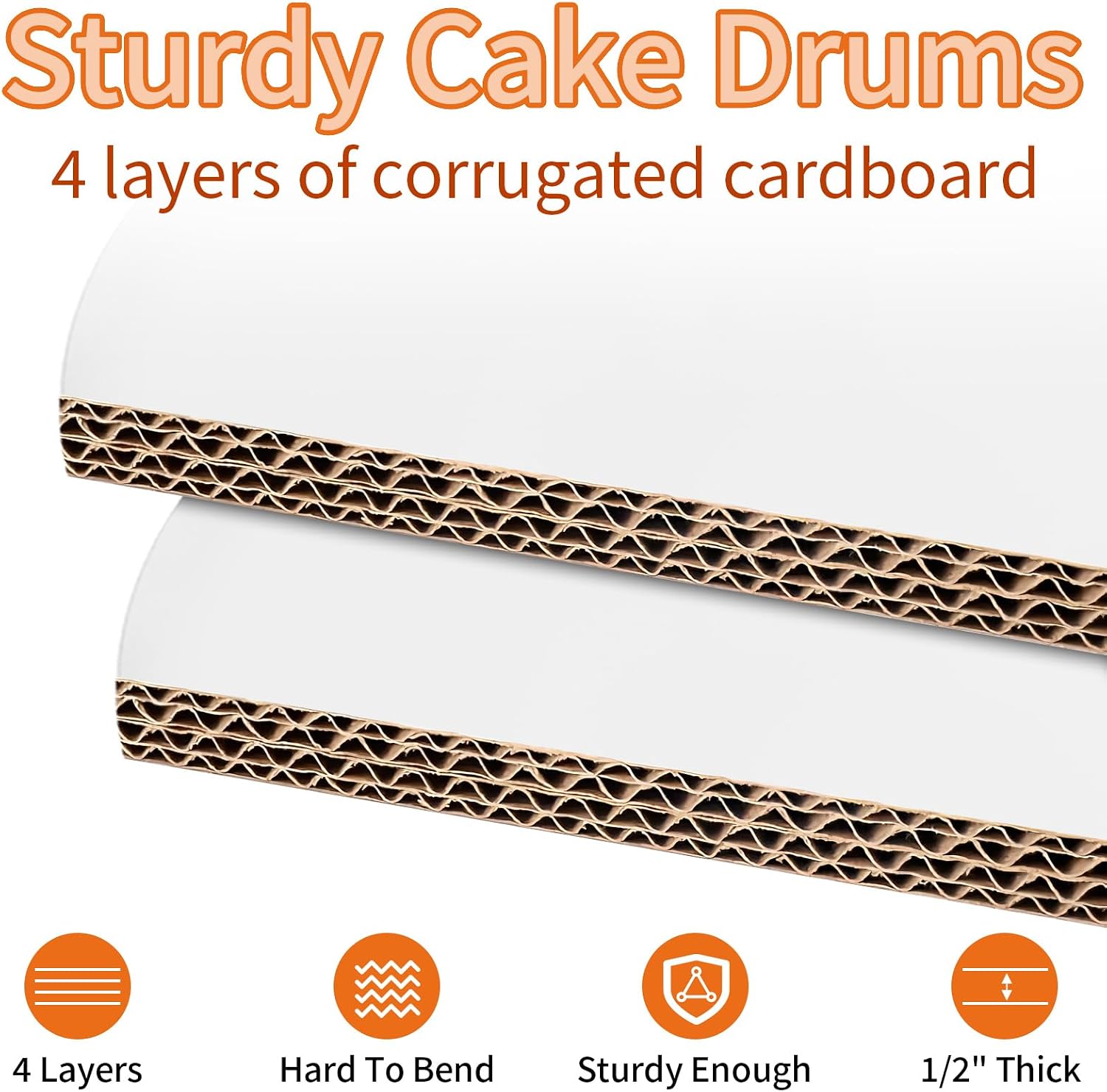 Thumbnail 2 de NIUBIER Y-123 Cake Drums, 10-Inch Round, 1/2-Inch Thick, White