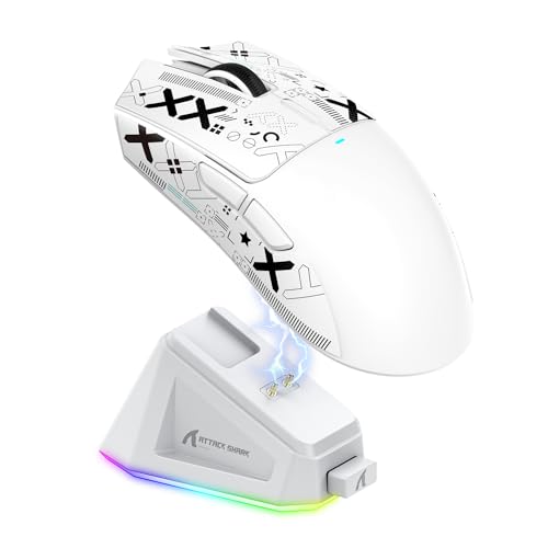 Detalle de ATTACK SHARK X11, ratón gaming inalámbrico con sensor PAW3311 y base magnética