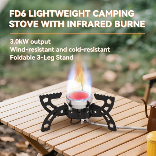 Detalle 2 de REDSUN FD6 Tragbarer Gaskocher mit Infrarot-Brenner – kompakt, stabil, outdoor geeignet