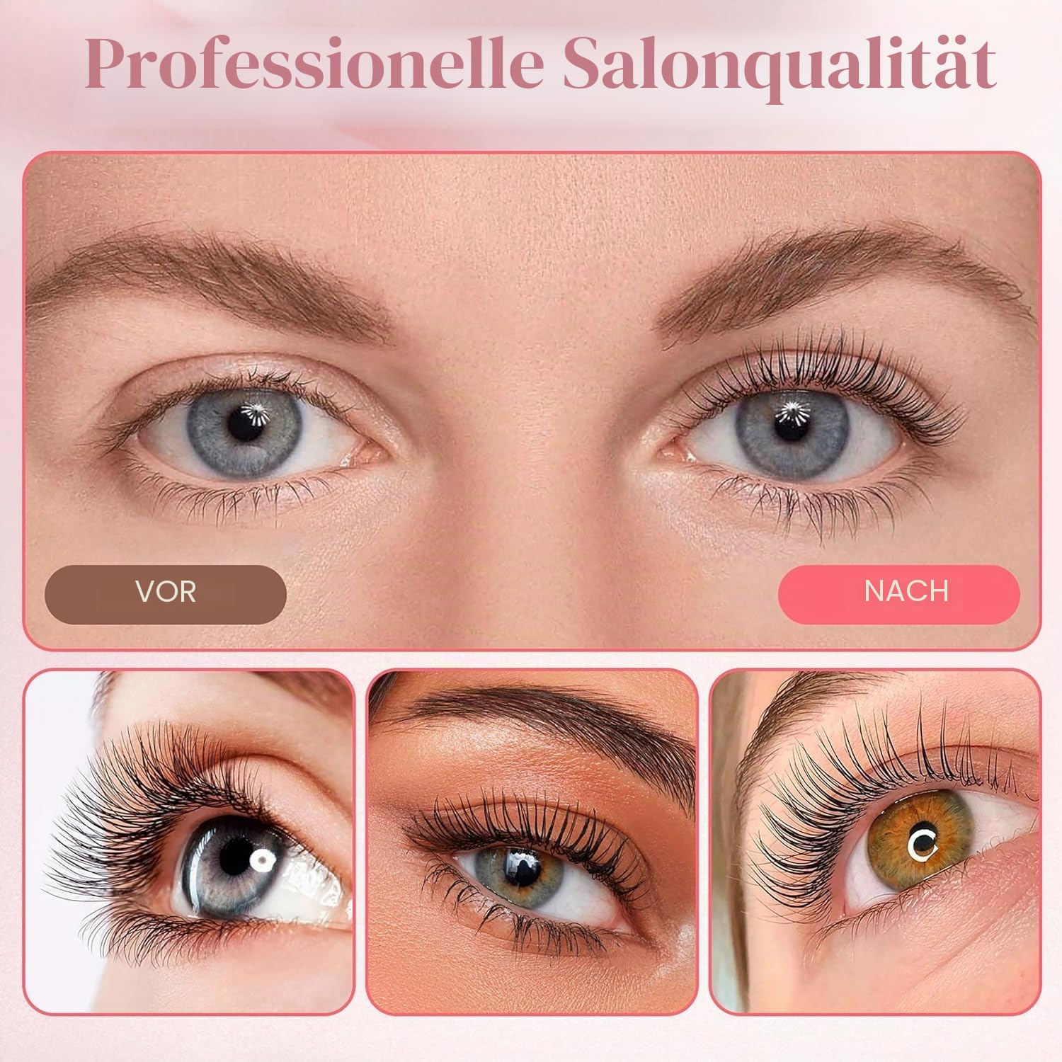 Detalle de Wimpernlifting Set – Aktualisiertes Lash Lifting Kit mit Silikonkissen, natürlicher Schwung