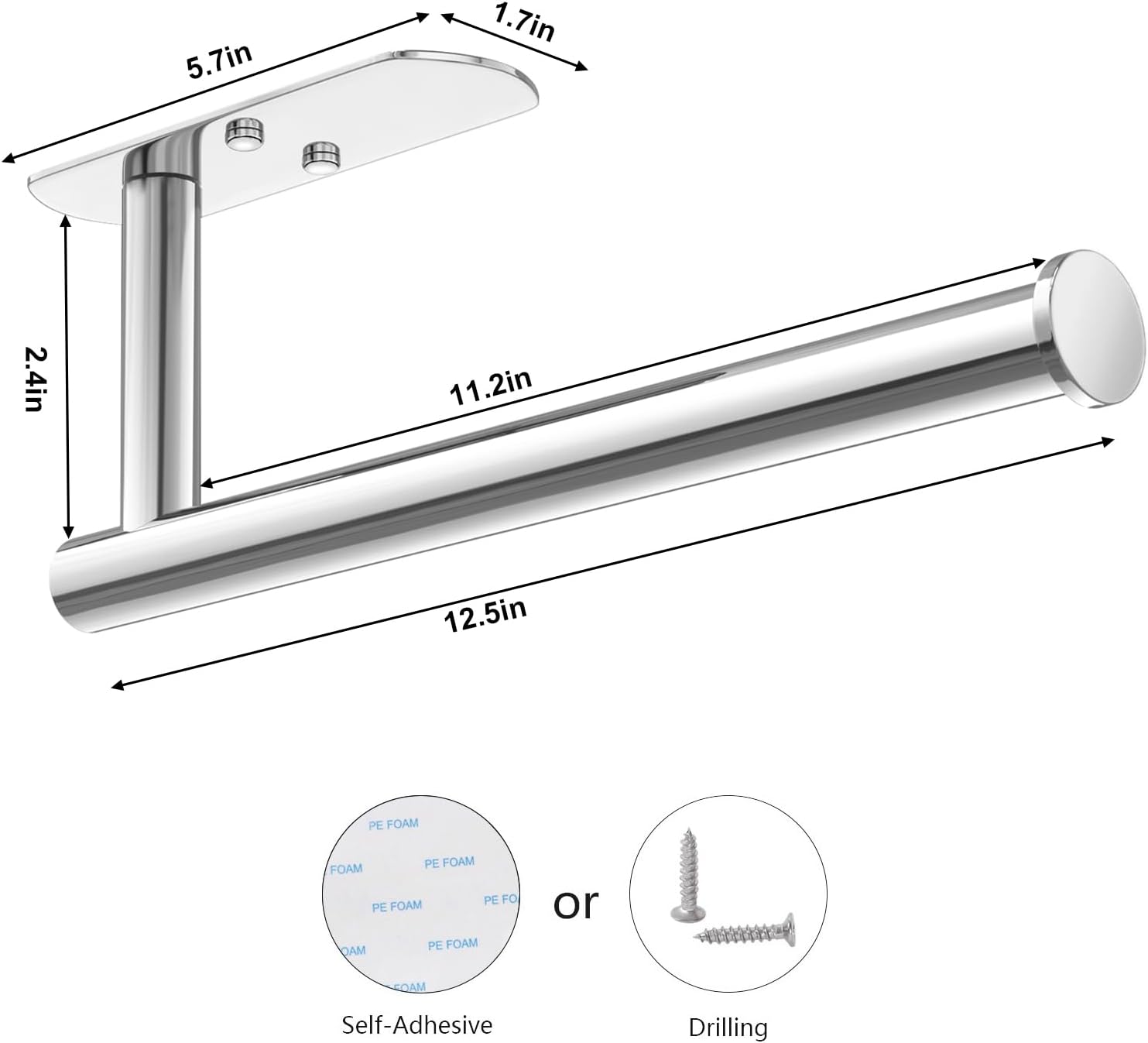 Thumbnail 3 de VAEHOLD Paper Towel Holder, Stainless Steel