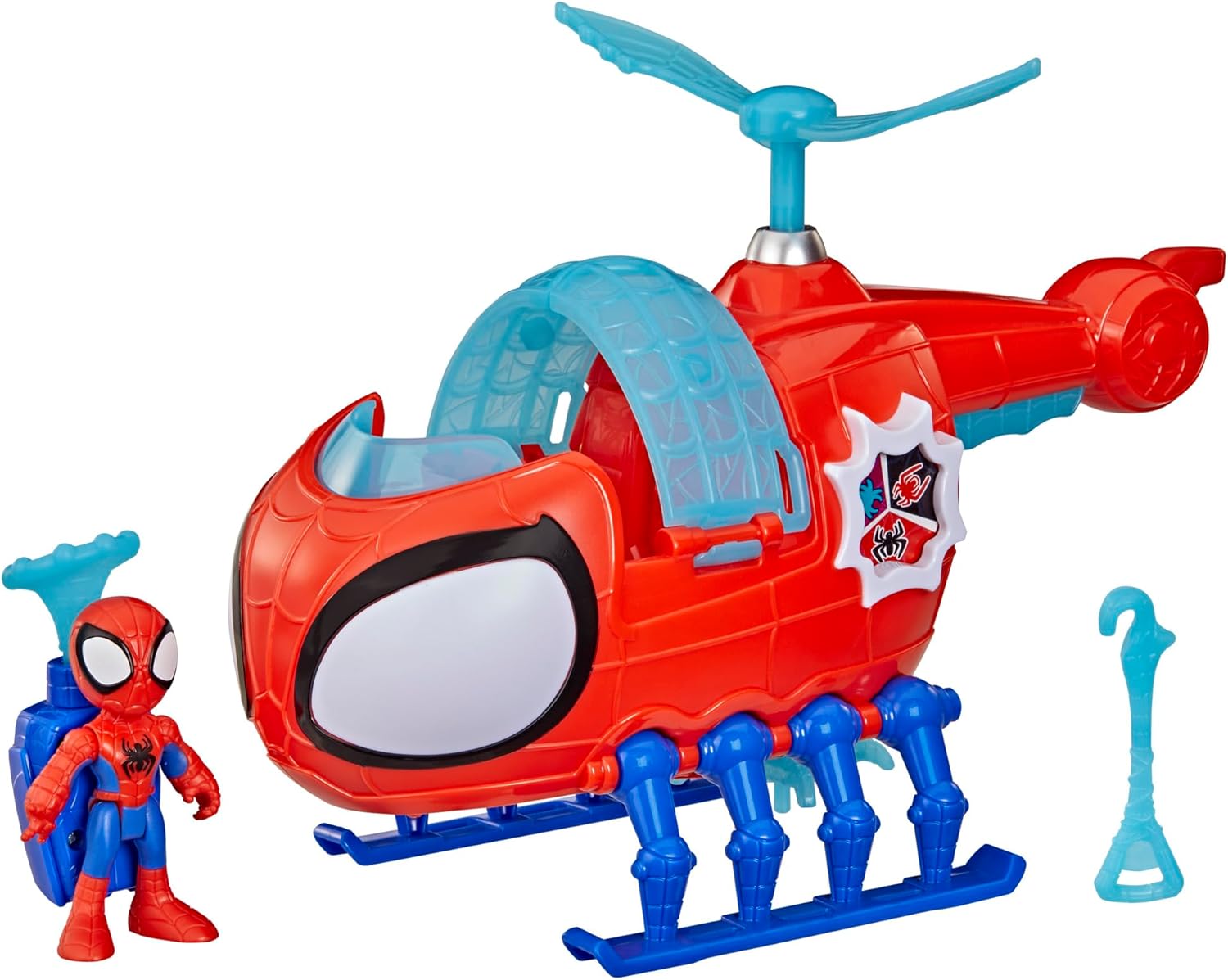 Detalle de Hasbro Marvel Spidey e i suoi fantastici amici, Spidey Team con elicottero – set action figure e veicolo giocattolo 7,6 cm