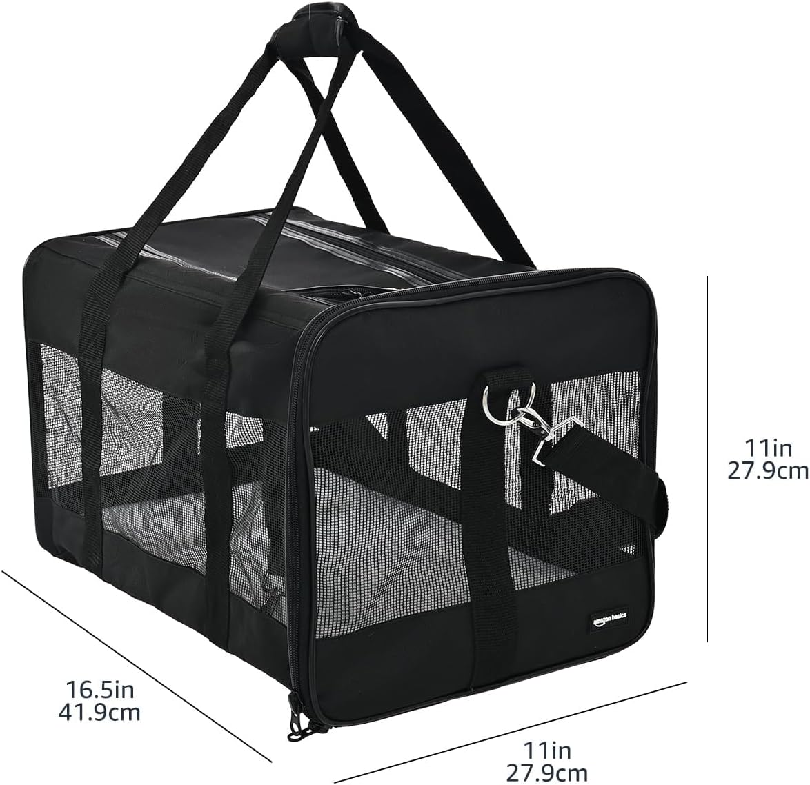 Detalle 2 de Amazon Basics AMZSC-002 Borsa da trasporto per cani e gatti, taglia M (42 × 27 × 28 cm), nero