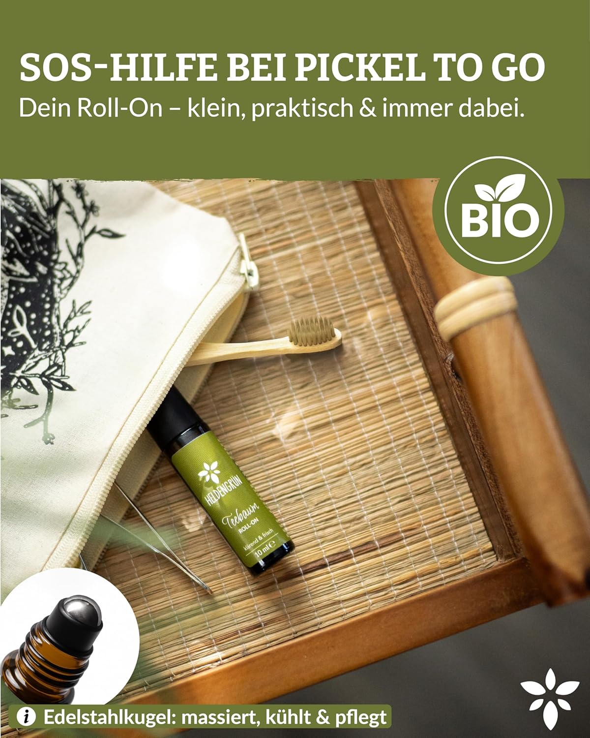 Detalle de Heldengrün BIO Roll-On Teebaum 10 ml